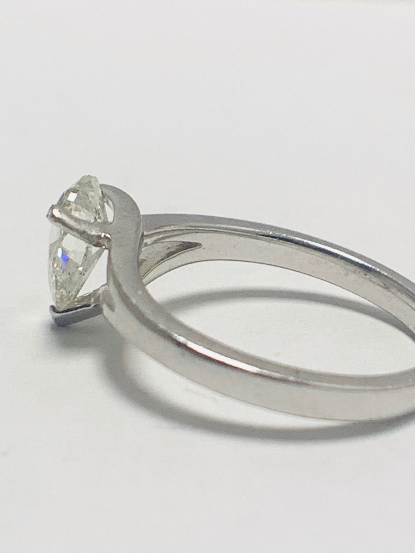 1ct Pearshape Diamond Platinum Solitaire Ring. - Image 8 of 10