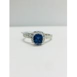 Platinum Sapphire & Diamond Dress Style Ring,