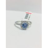 Platinum Diamond Ceylon Sapphire Ring,