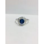 Platinum Sapphire & Diamond Dress Style Ring,