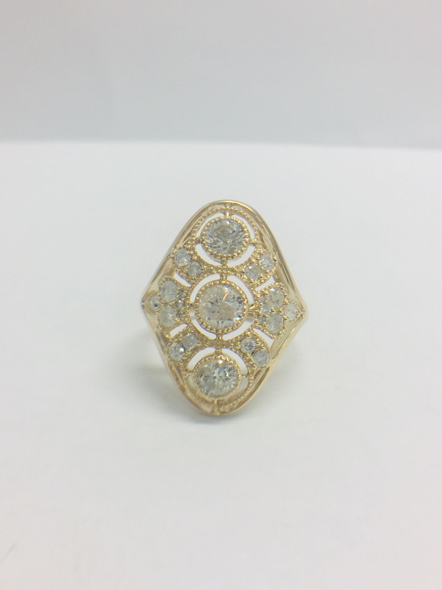 14Ct Yellow Gold Diamond Ring.