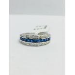 9Ct White Gold Sapphire Diamond Dress Ring/Eternity,