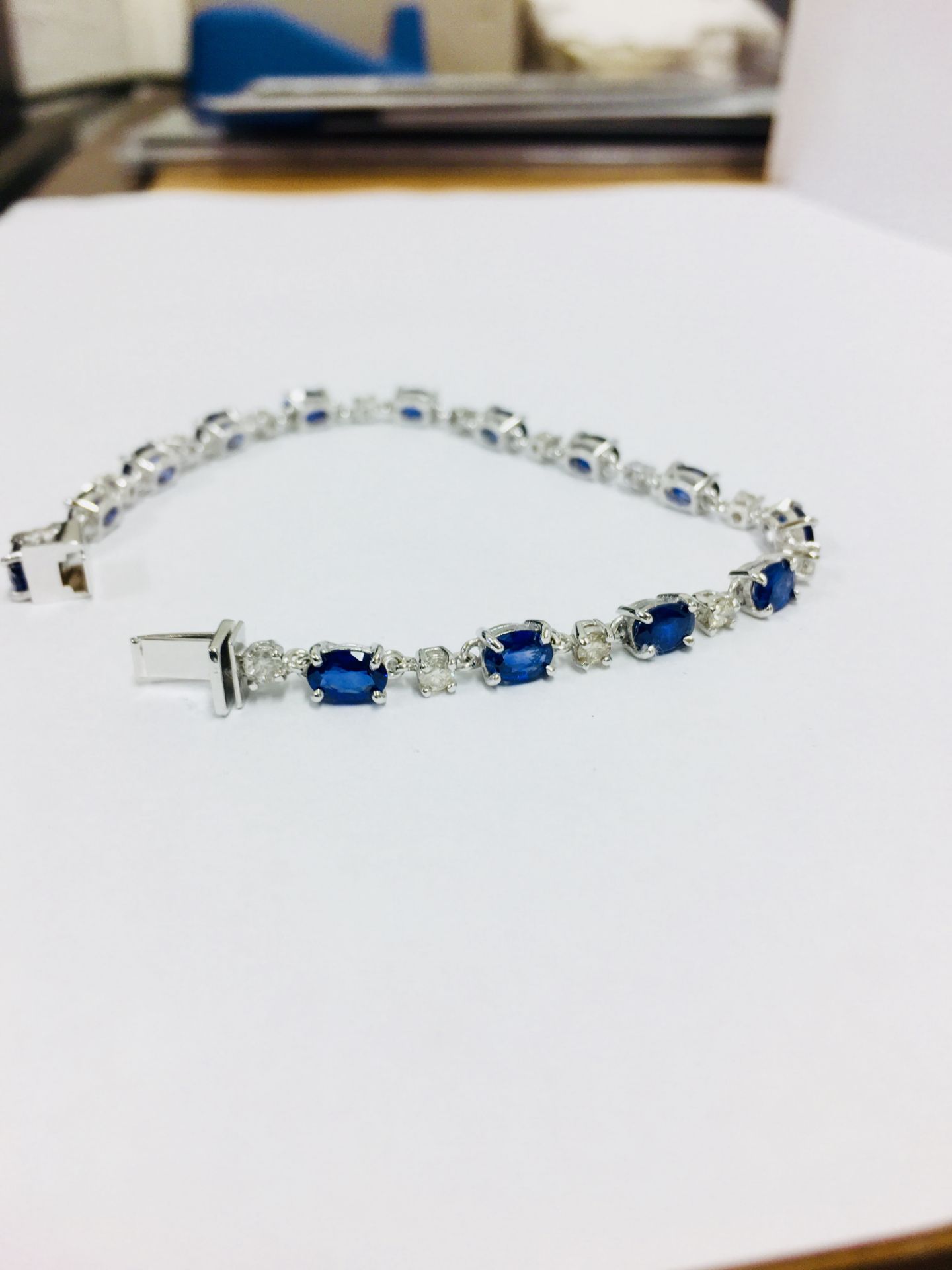 11Ct Sapphire And Diamond Bracelet. - Image 4 of 6