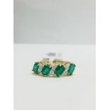 9Ct Emerald Diamond Dress Ring,