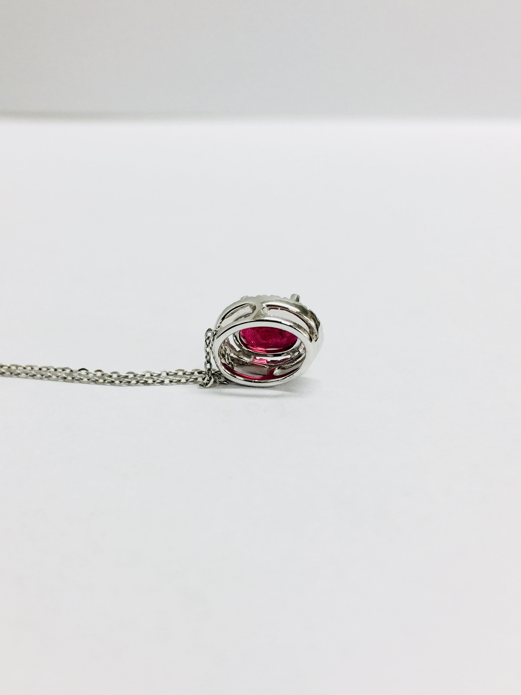 2.40Ct Halo Set Diamond Pendant. - Image 3 of 4