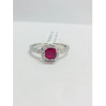 Platinum Ruby Diamond Dress Ring,