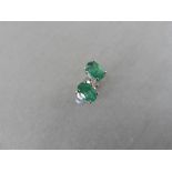 0.60Ct Emerald Stud Style Earrings Set In 9Ct White Gold.