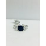 Platinum Sapphire And Diamond Trilogy Ring,