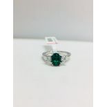 Platinum Emerald & Diamond Trilogy Ring,