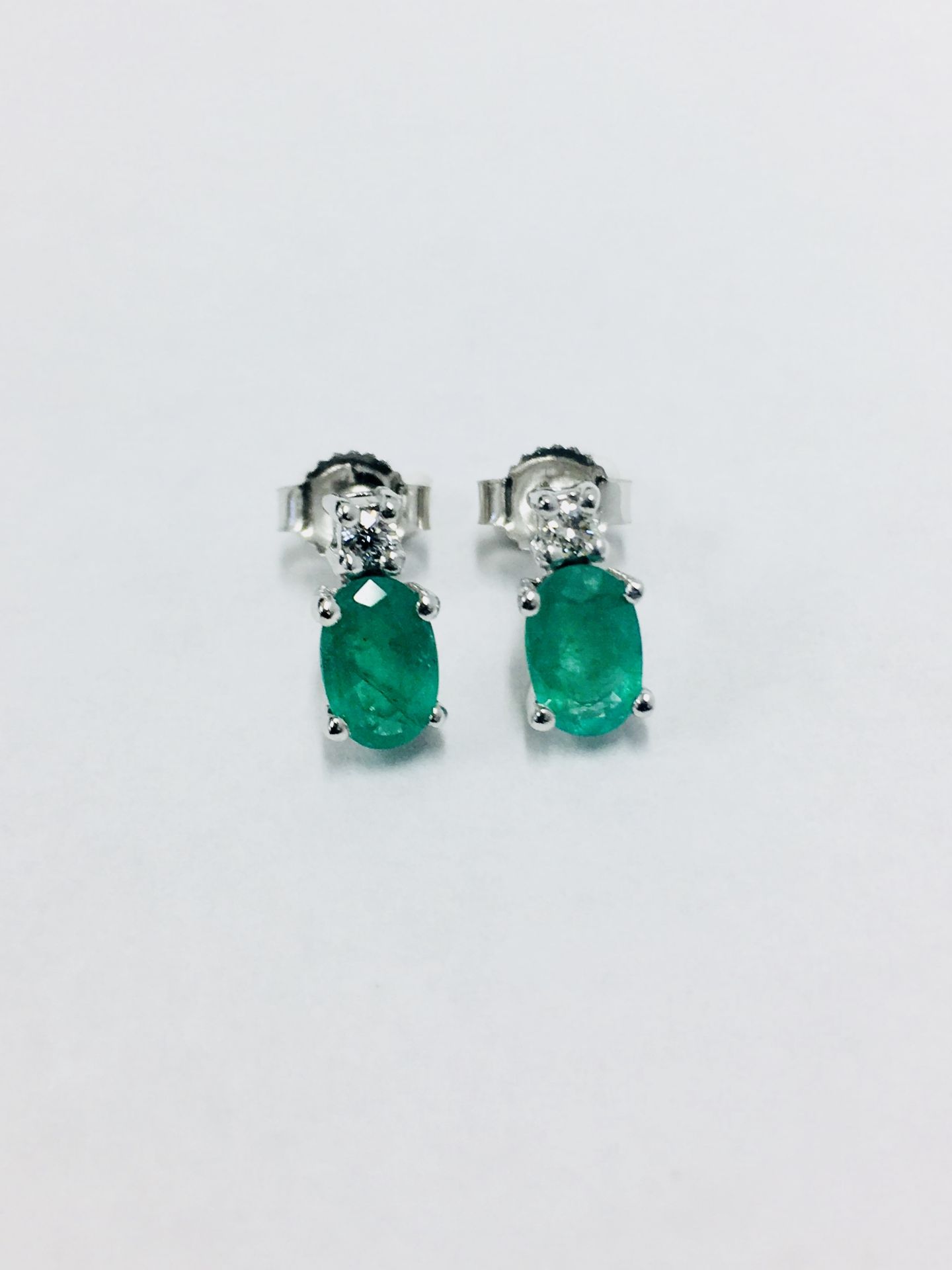 Emerald And Diamond Drop Earrings.