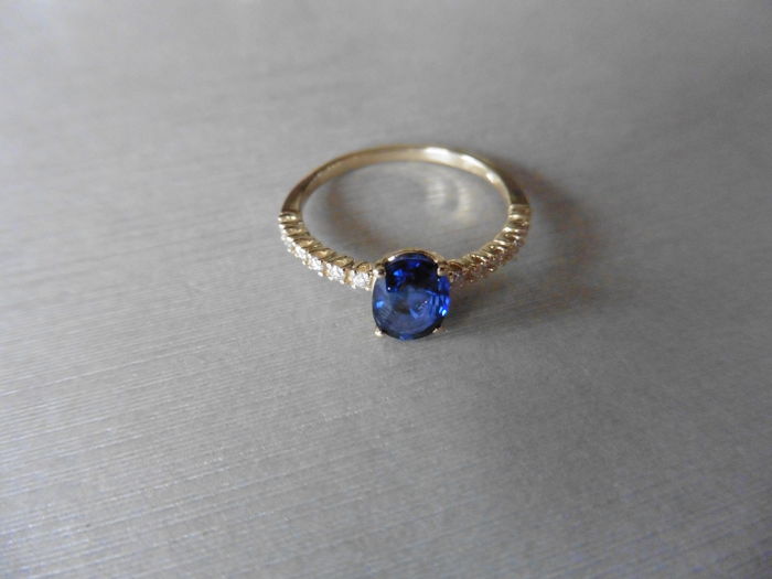 0.80Ct / 0.12Ct Sapphire And Diamond Dress Ring. - Image 2 of 3