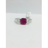 Platinum Ruby Diamond Trilogy Ring,