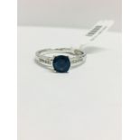 Platinum Diamond Sapphire Ring,