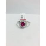 Platinum Ruby Diamond Dress Ring,