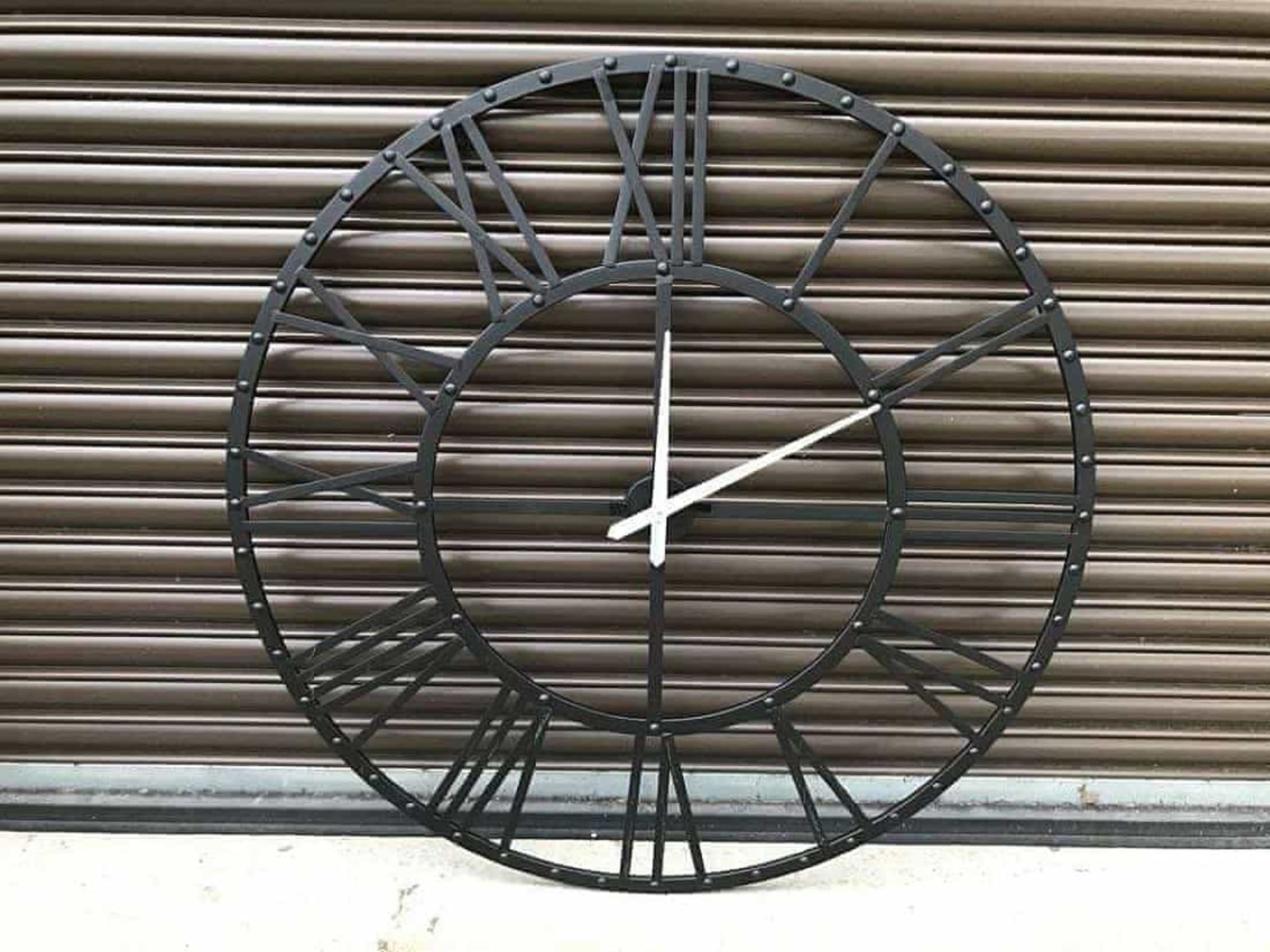 BOXED INDUSTRIAL STYLE MASSIVE 1.2M IRON CLOCK