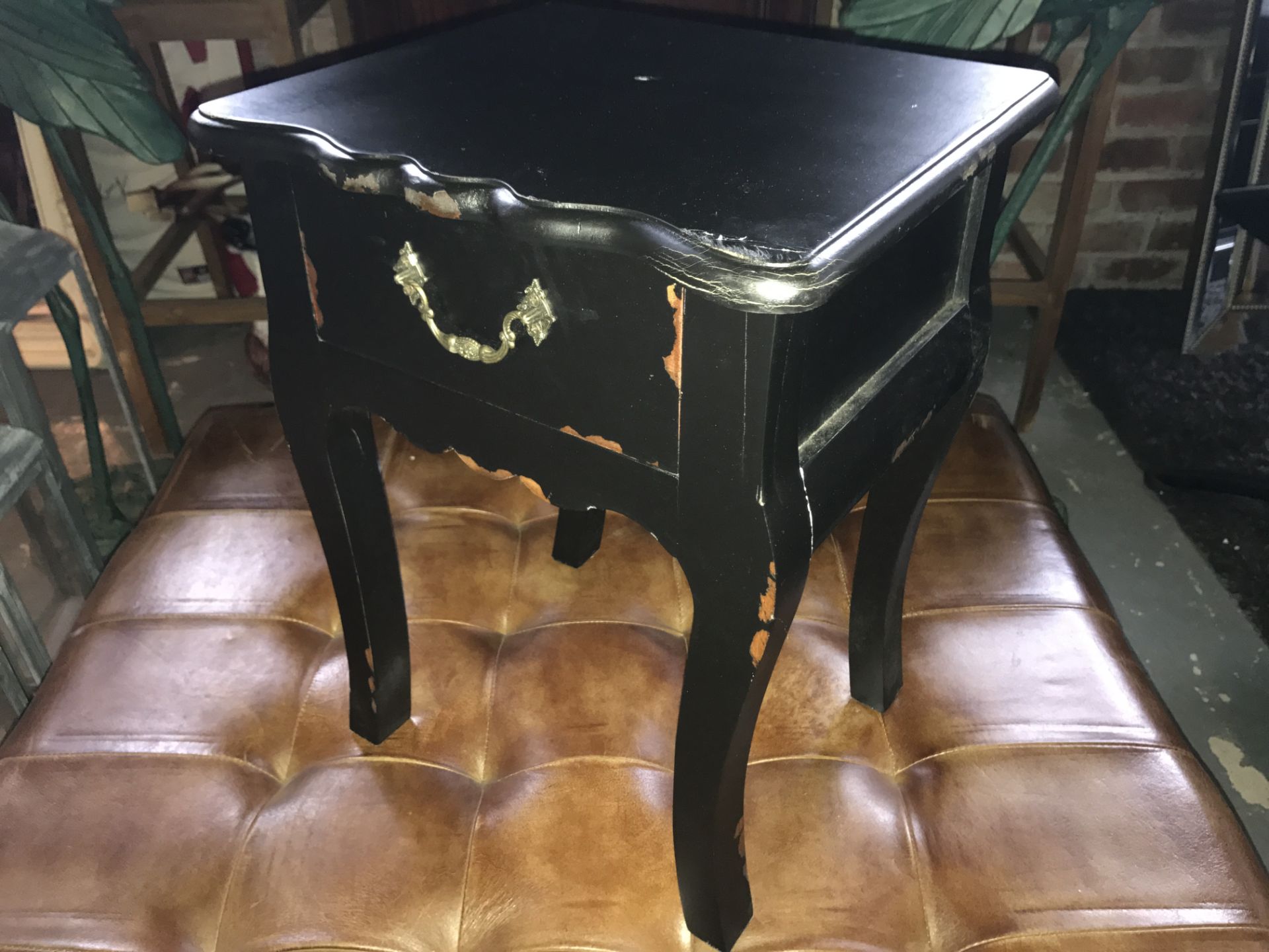 NEW PACKAGED BLACK SIDE TABLE