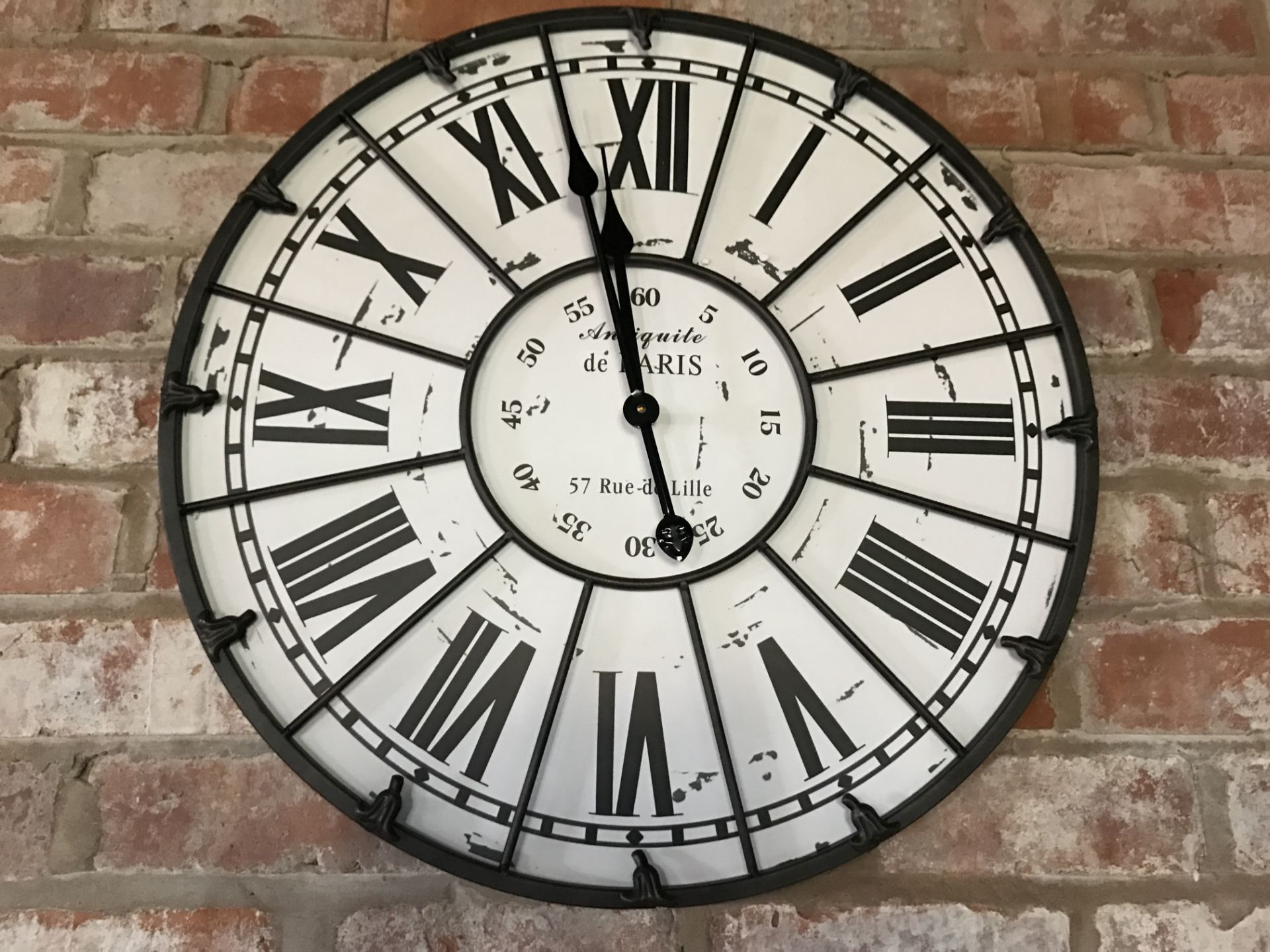 BOXED NEW LARGE IRON CLOCK WITH ROMAN NUMERALS