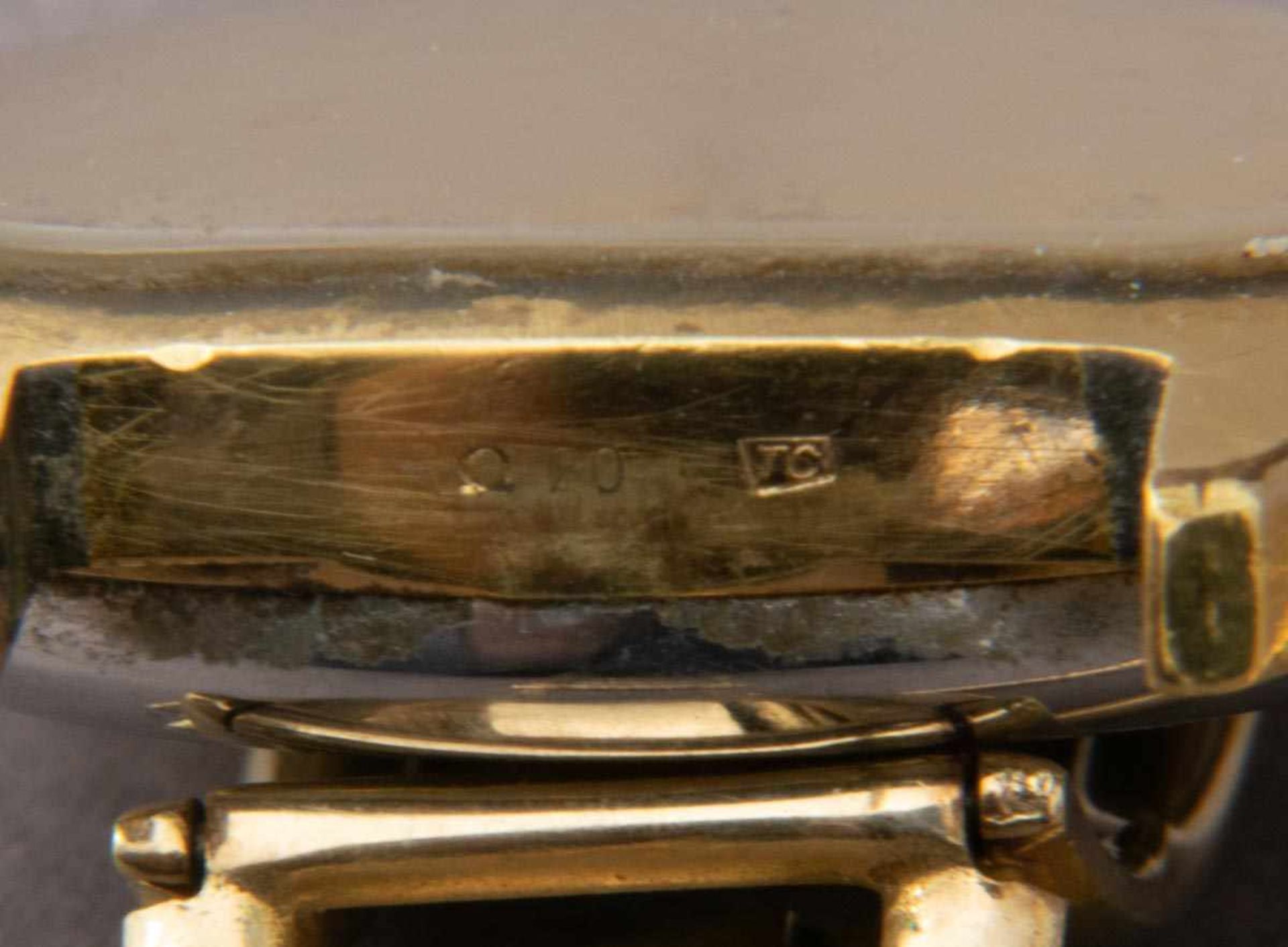 Omega De Ville Herrenarmbanduhr mit 585er Gelbgold-Armband (ca. 20 gr). Handaufzug mit - Bild 7 aus 7