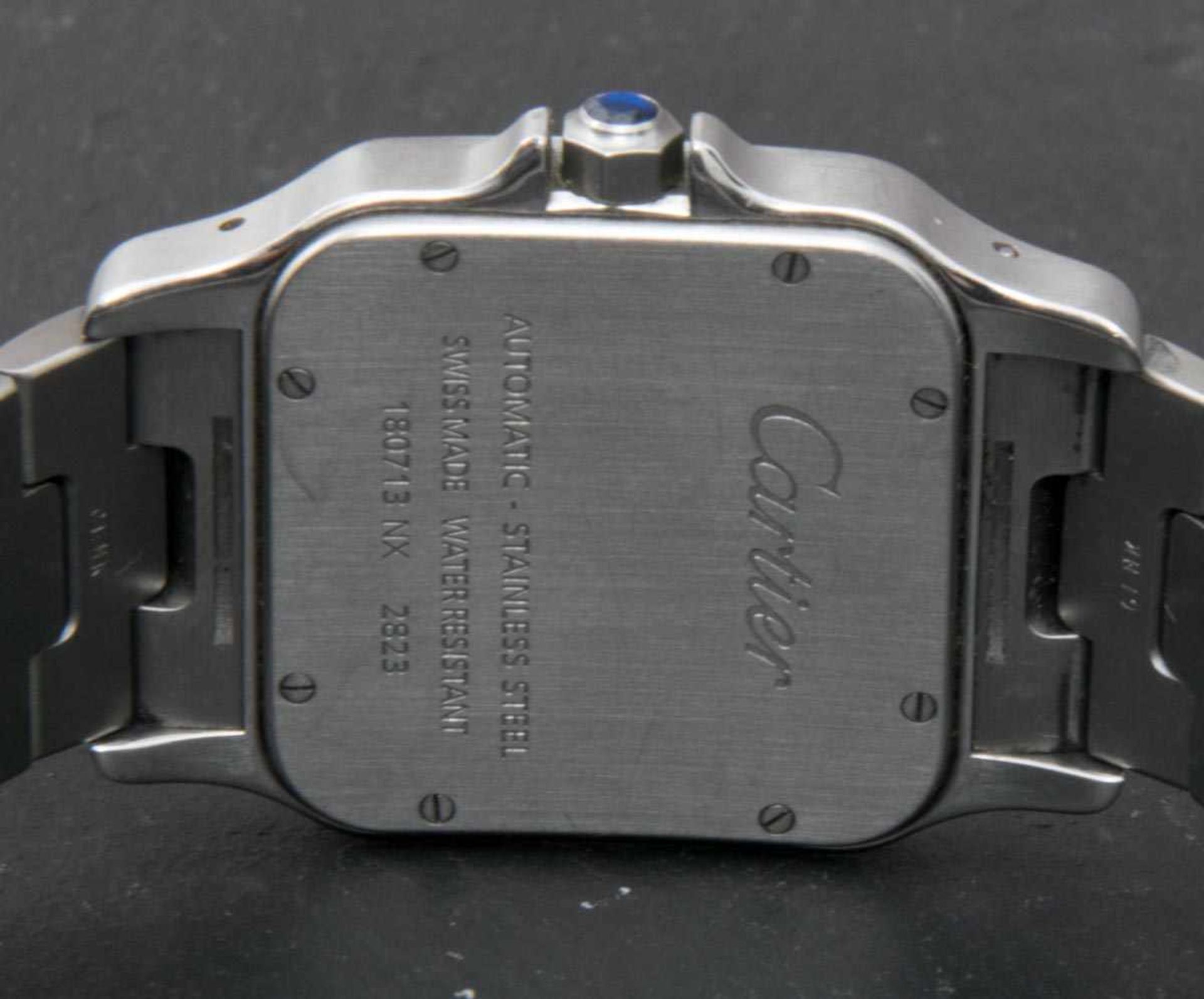 CARTIER "SANTOS DE CARTIER" AUTOMATIK Herrenarmbanduhr mit zentraler Sekunde und Datum auf der " - Bild 7 aus 10