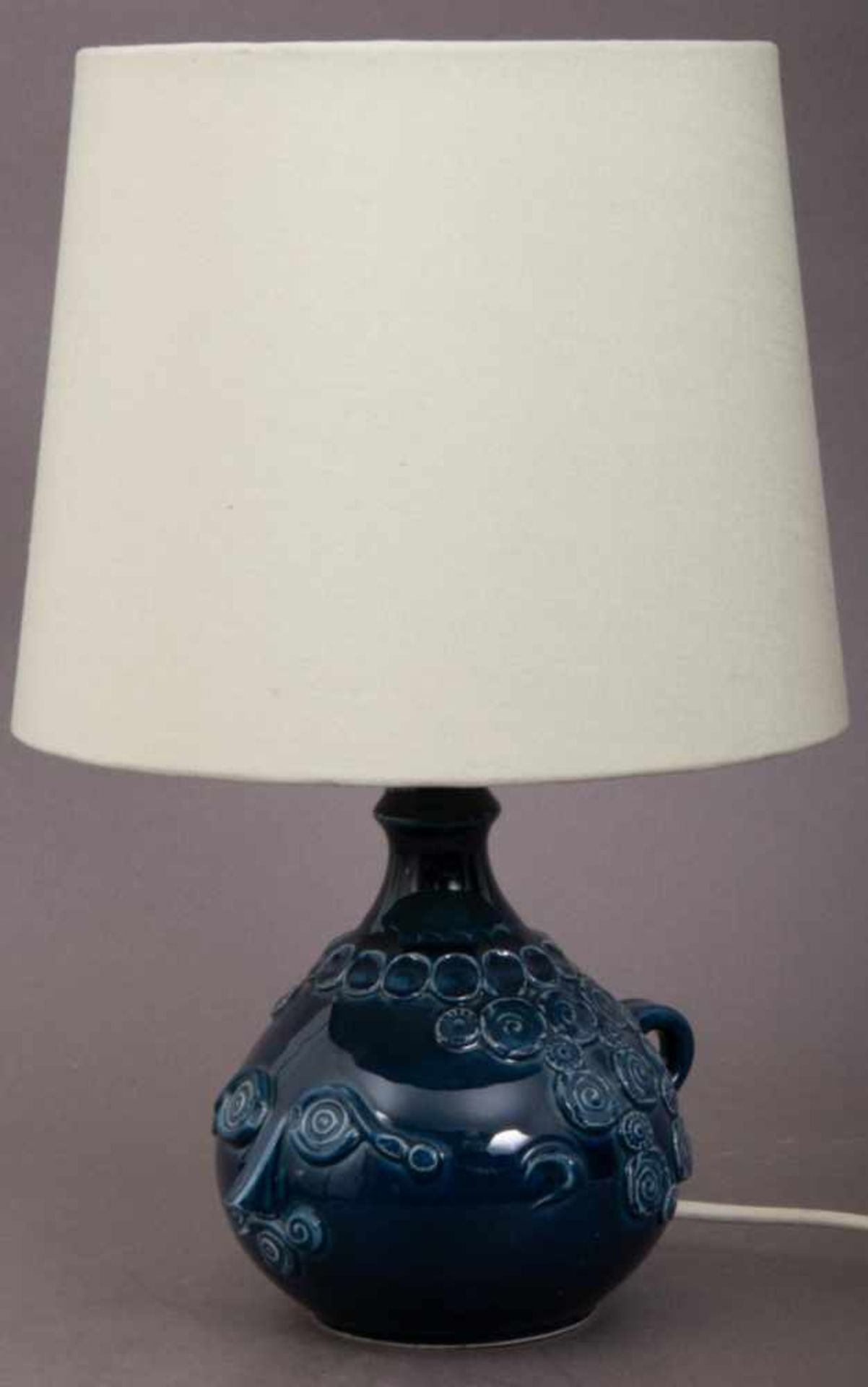 "Mumin"-Tischlampe, Rosenthal Studio Line, blauer Porzellankopf mit Henkel am Hinterkopf als