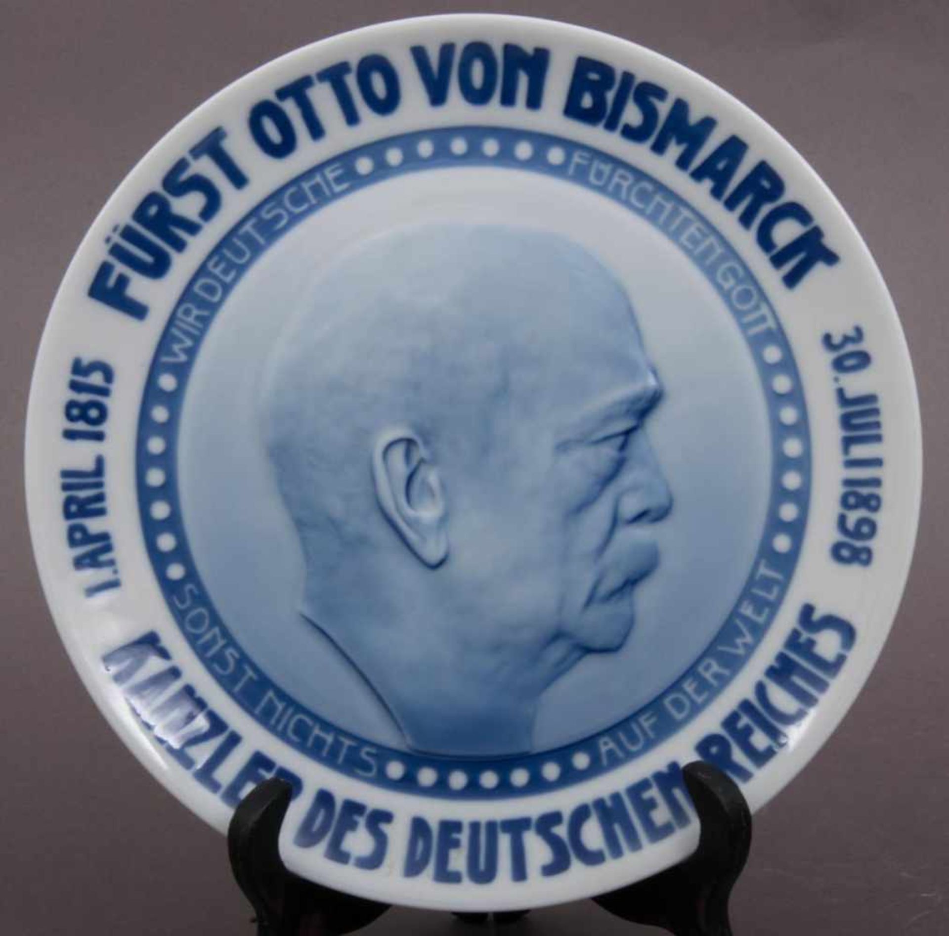 "FÜRST OTTO VON BISMARCK - KANZLER DES DEUTSCHEN REICHES". Gedenkteller, Rosenthal Kunstabteilung,