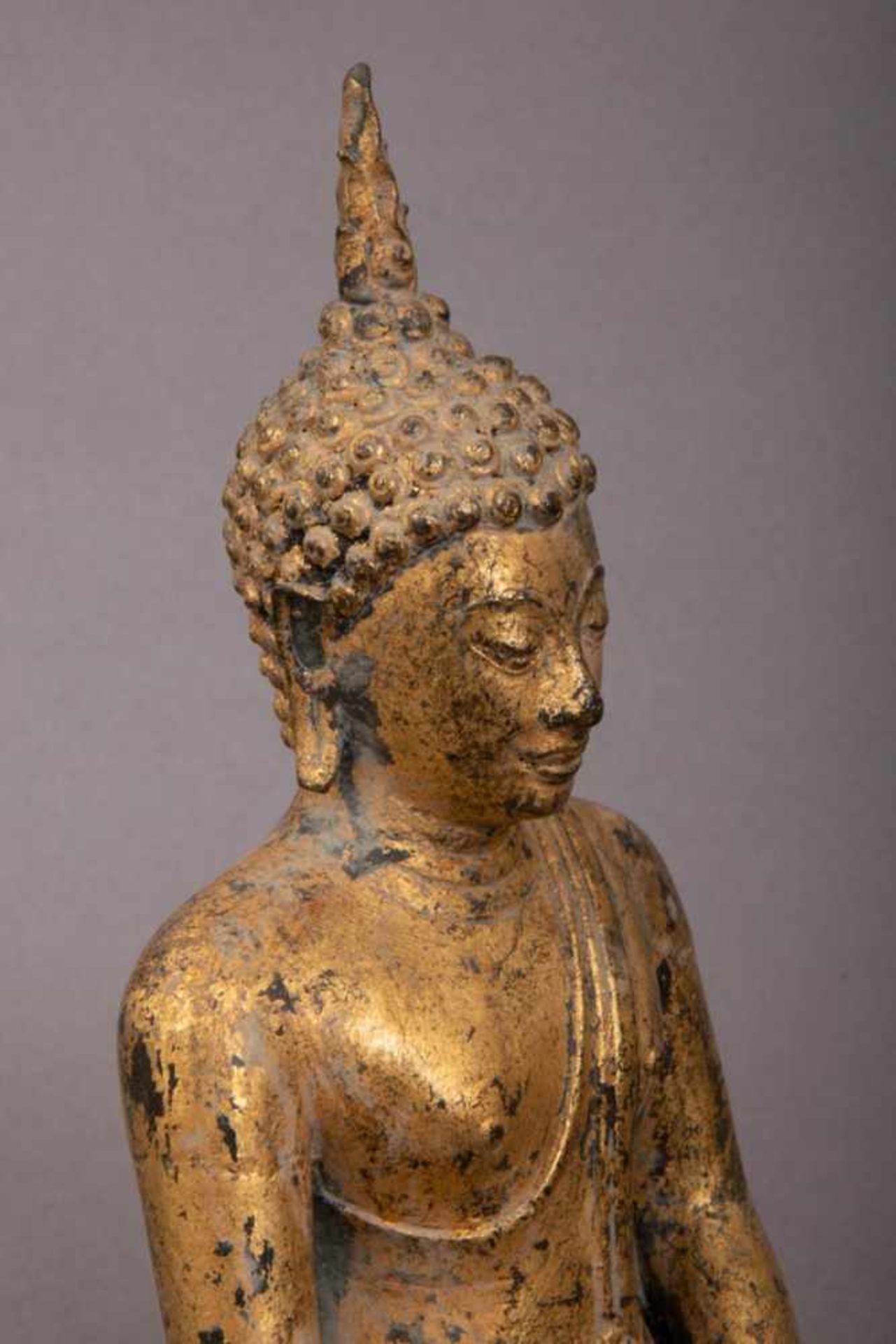 Buddha, unbekanntes/unklares Material & Alter, Höhe ca. 21,5 cm - Bild 4 aus 6