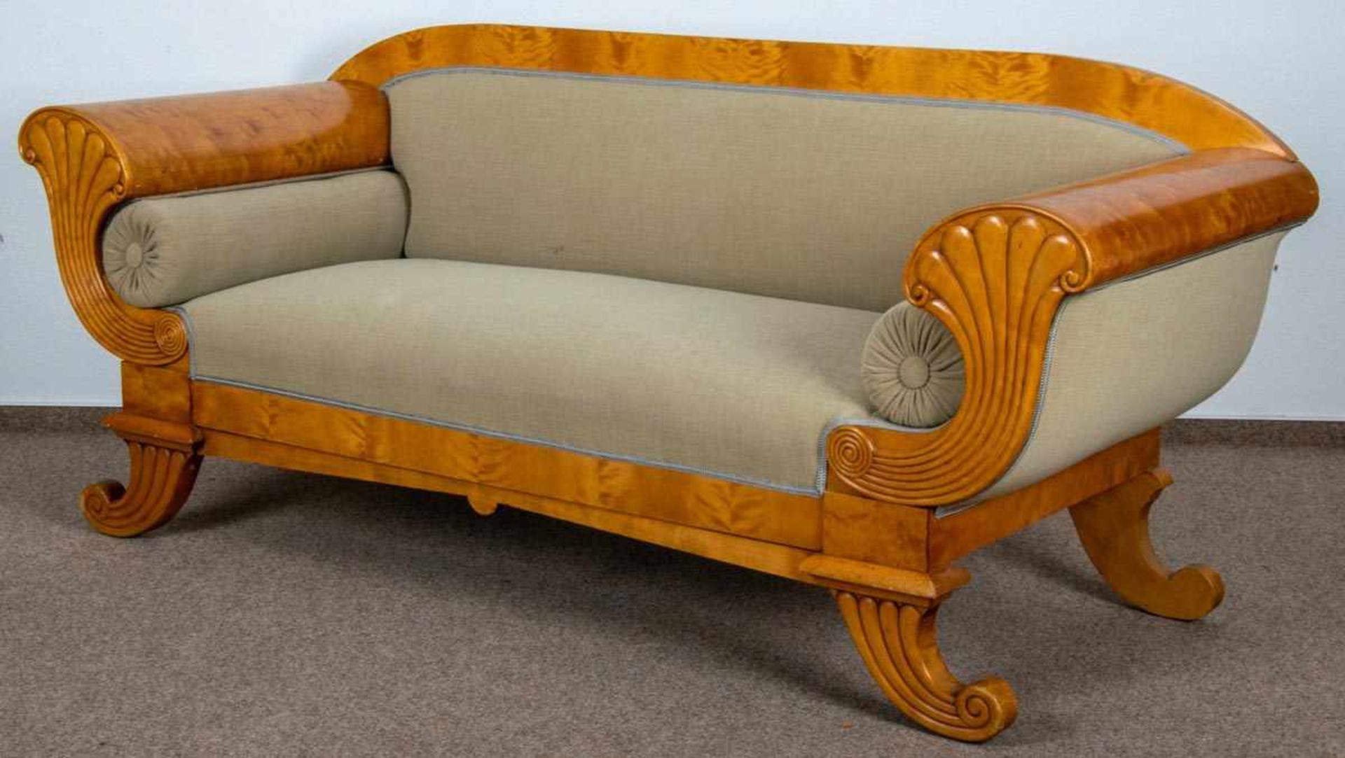 Elegantes Sofa. Biedermeier, Schweden um 1920/30. Birke massiv & furniert. Schöner, gepflegter - Image 5 of 7