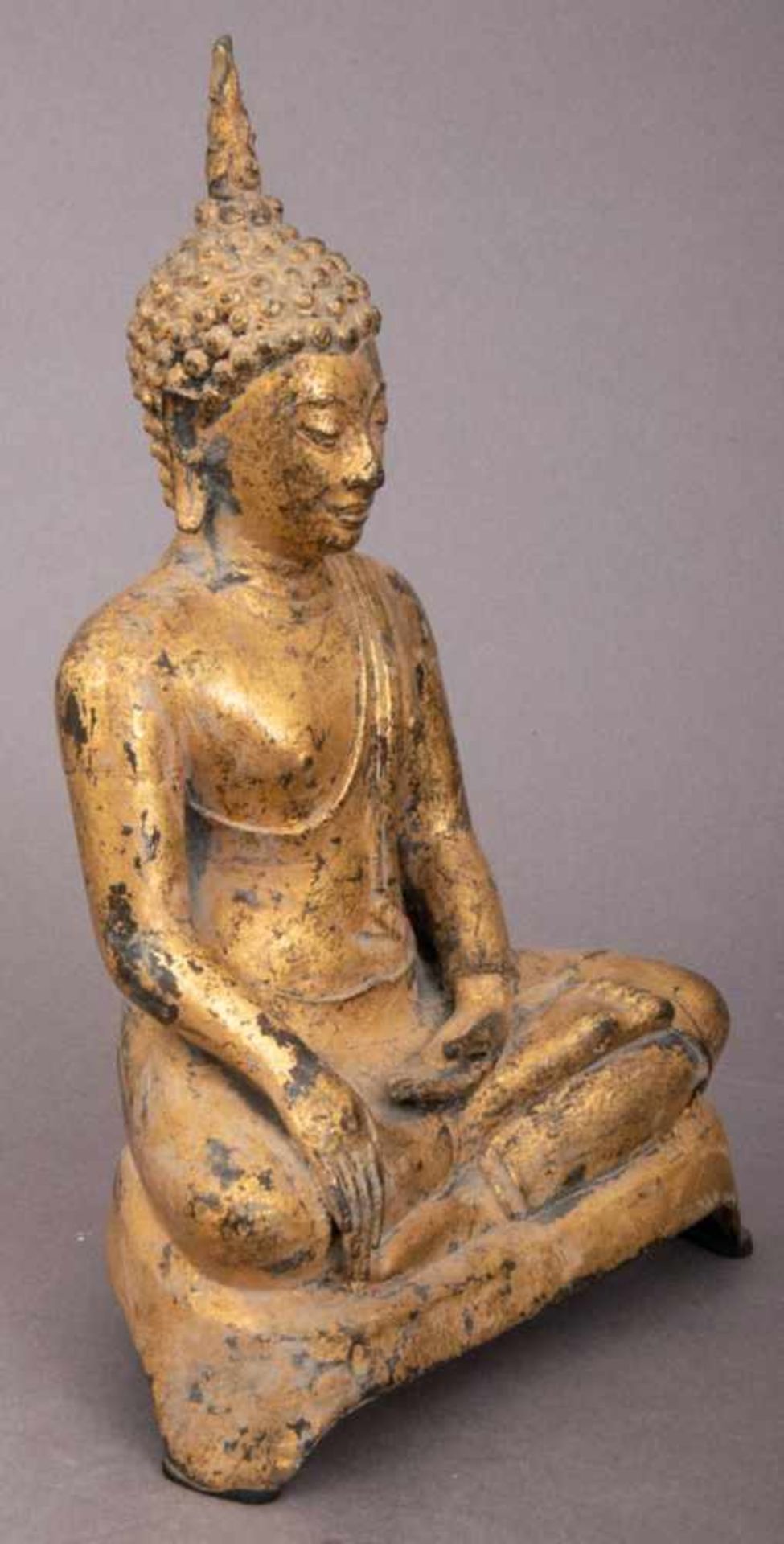 Buddha, unbekanntes/unklares Material & Alter, Höhe ca. 21,5 cm - Bild 3 aus 6