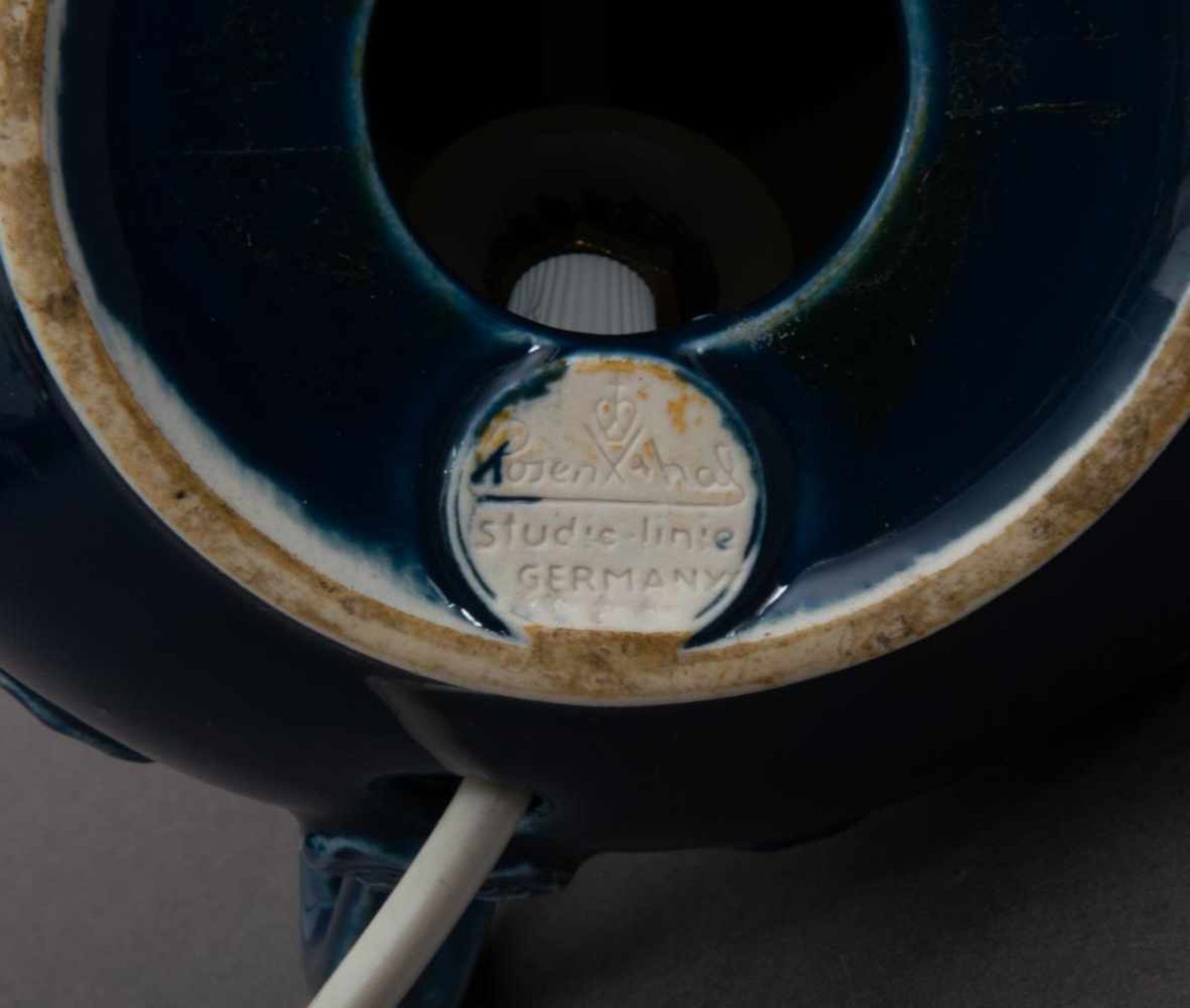 "Mumin"-Tischlampe, Rosenthal Studio Line, blauer Porzellankopf mit Henkel am Hinterkopf als - Bild 8 aus 9
