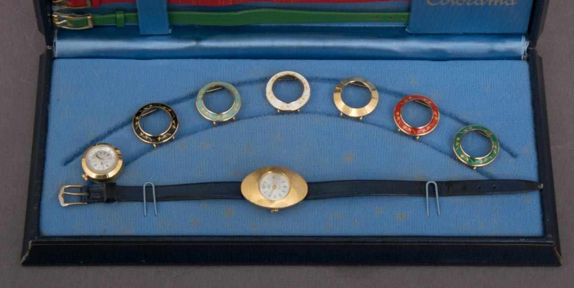 NIVADA "COLORAMA" Damenarmbanduhr der 1960er/70er Jahre, 2(!!!) vergoldete Damenuhren mit - Bild 3 aus 8
