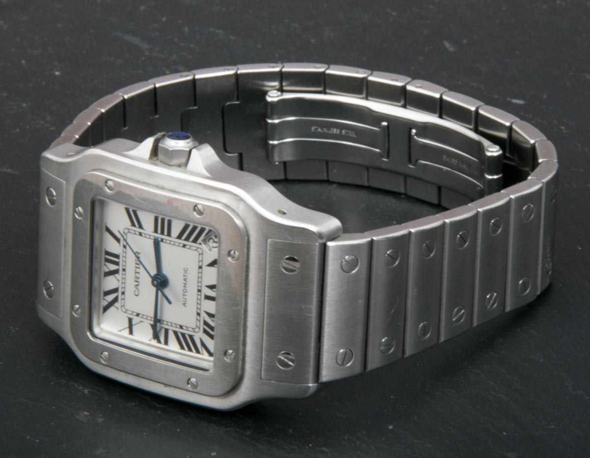 CARTIER "SANTOS DE CARTIER" AUTOMATIK Herrenarmbanduhr mit zentraler Sekunde und Datum auf der " - Bild 5 aus 10