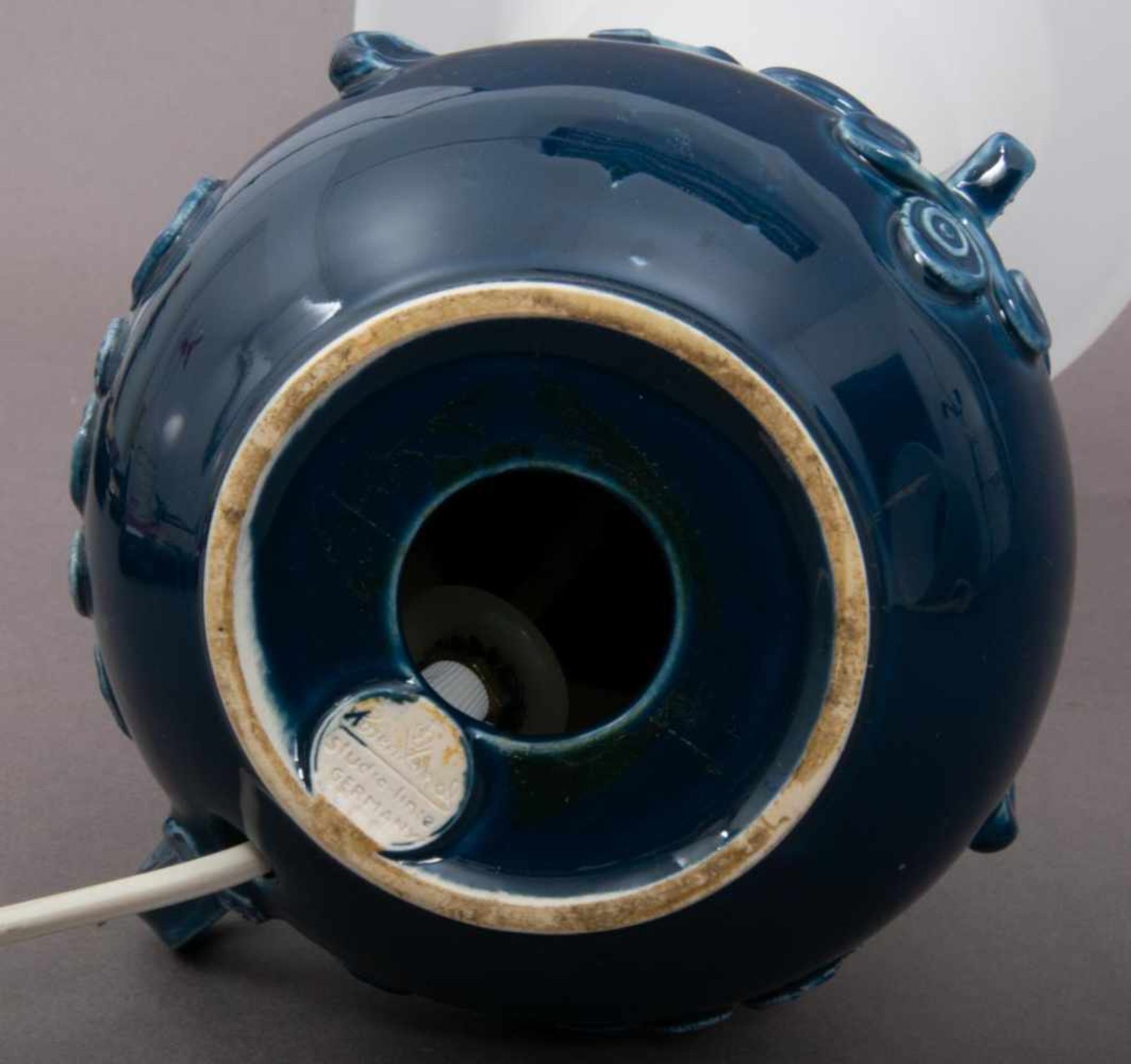 "Mumin"-Tischlampe, Rosenthal Studio Line, blauer Porzellankopf mit Henkel am Hinterkopf als - Bild 7 aus 9