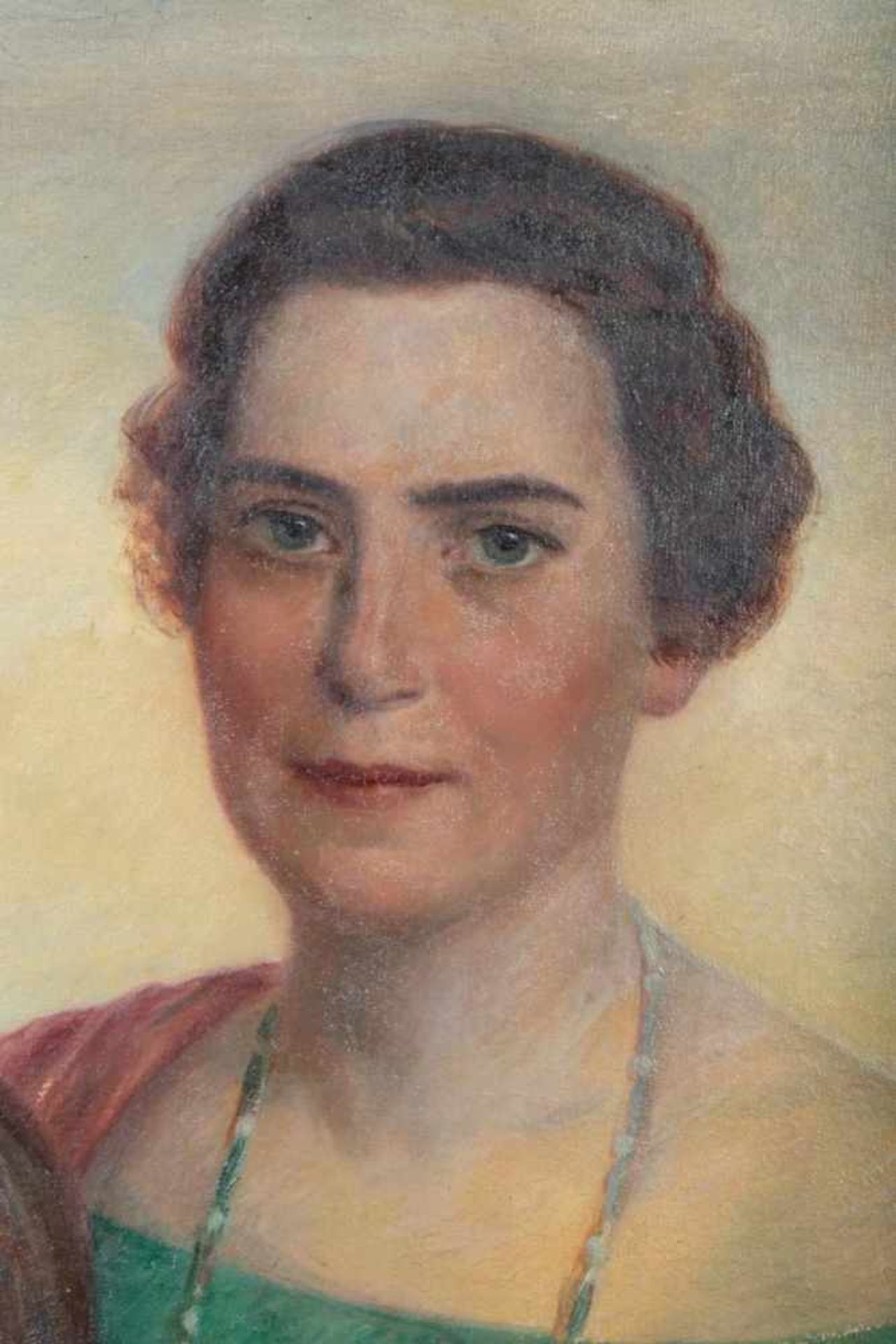 Großes "Mutter & Tochter"-Porträt. Gemälde, Öl auf Leinwand ca. 102 x 84 cm, signiert unten - Image 8 of 8