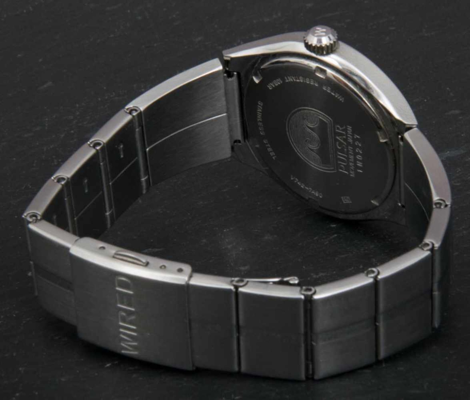 PULSAR-WIRED Herrenarmbanduhr, erworben 2002. Orig. Box & Papiere. Stahl. Ungeprüft. Optisch sehr - Bild 5 aus 5