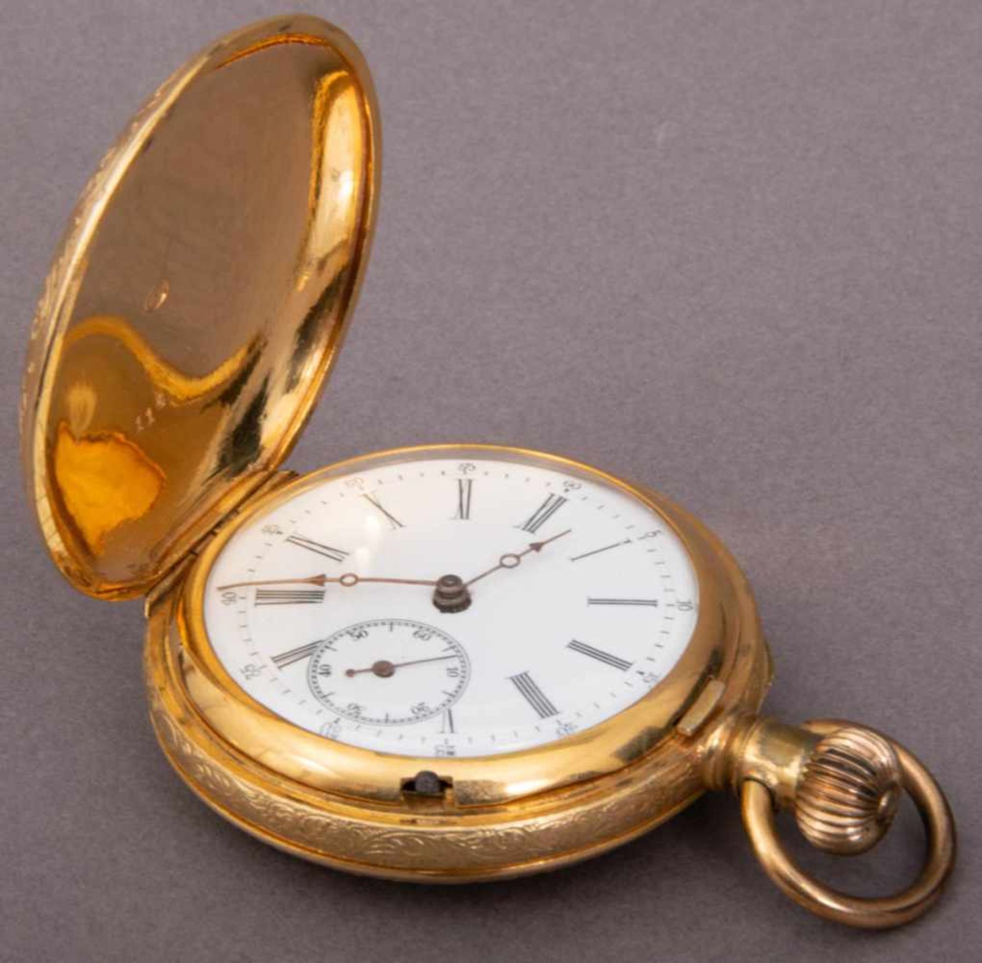 Große, schwere Herrentaschenuhr, für den russischen Markt gefertigt. Vergoldetes Gehäuse aufwändig - Image 9 of 14