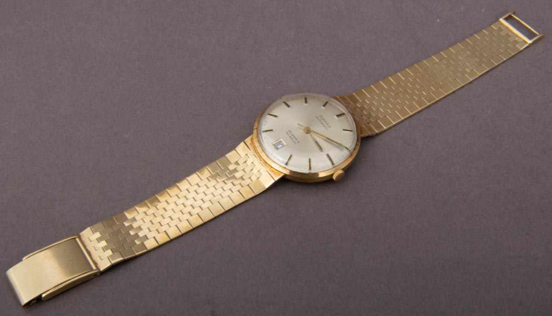 ANKER-AUTOMATK Herrenarmbanduhr der 1960er/70er Jahre. Gehäuse und Gliederarmband mit Faltschließe - Bild 3 aus 6