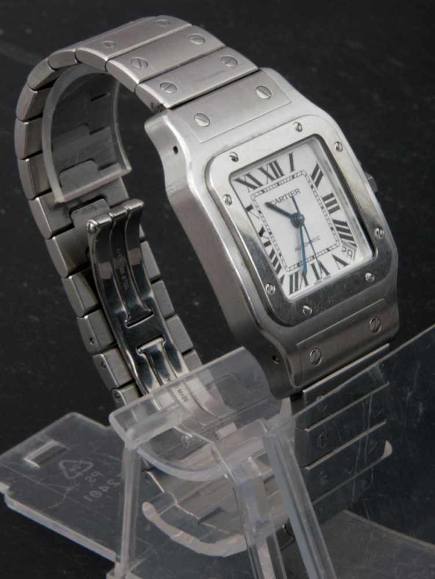 CARTIER "SANTOS DE CARTIER" AUTOMATIK Herrenarmbanduhr mit zentraler Sekunde und Datum auf der " - Bild 2 aus 10