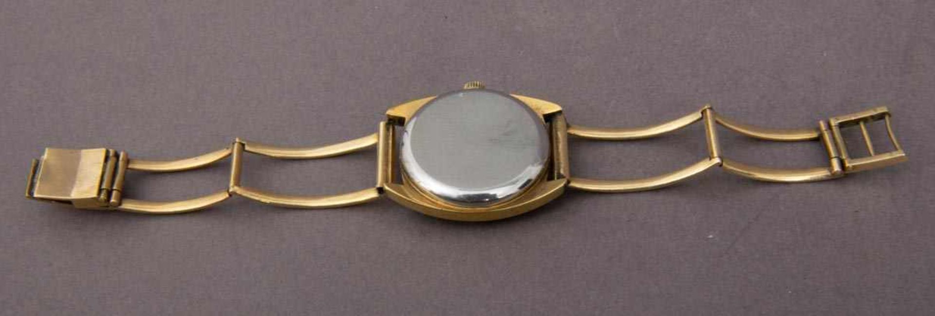 Omega De Ville Herrenarmbanduhr mit 585er Gelbgold-Armband (ca. 20 gr). Handaufzug mit - Bild 5 aus 7