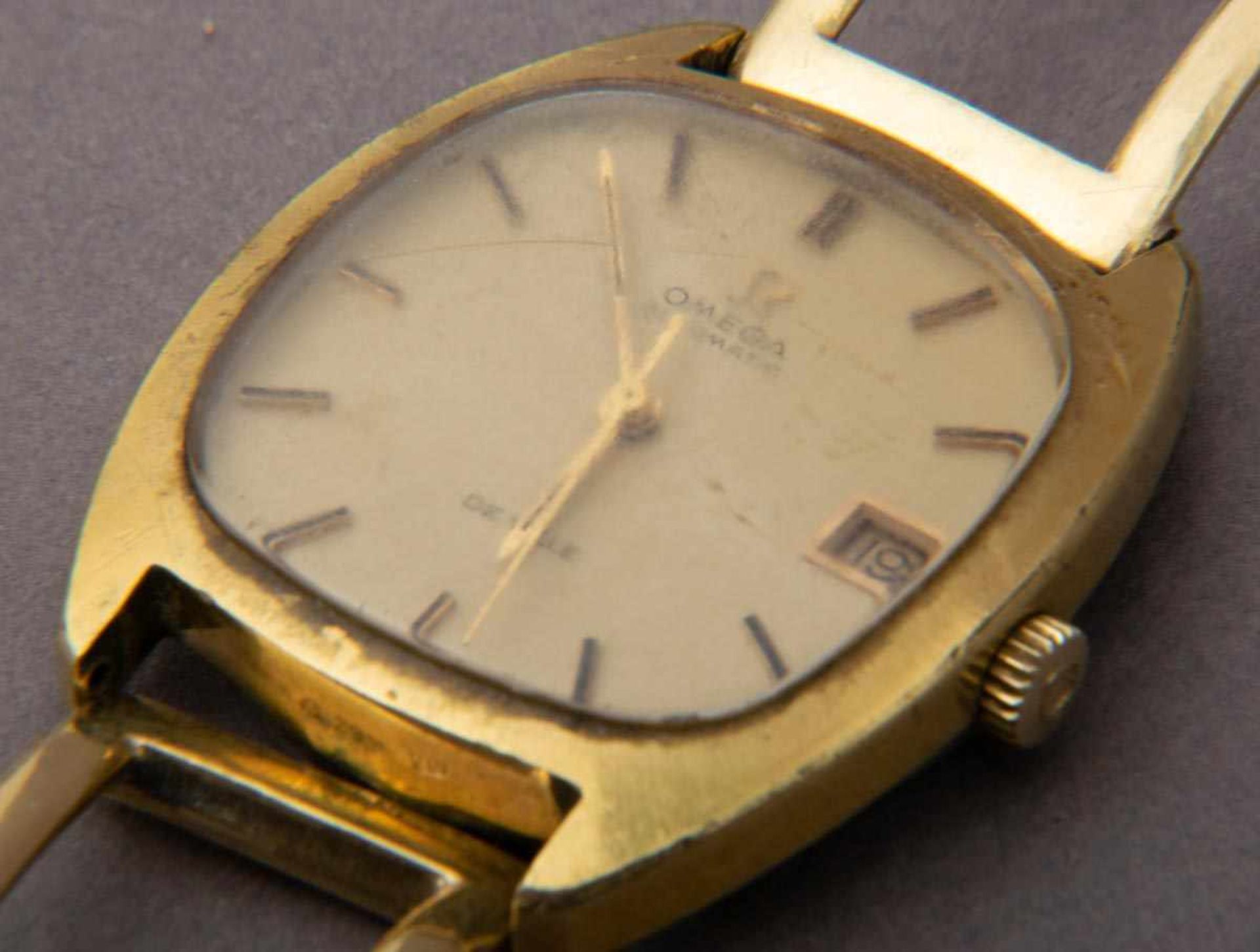 Omega De Ville Herrenarmbanduhr mit 585er Gelbgold-Armband (ca. 20 gr). Handaufzug mit - Bild 2 aus 7