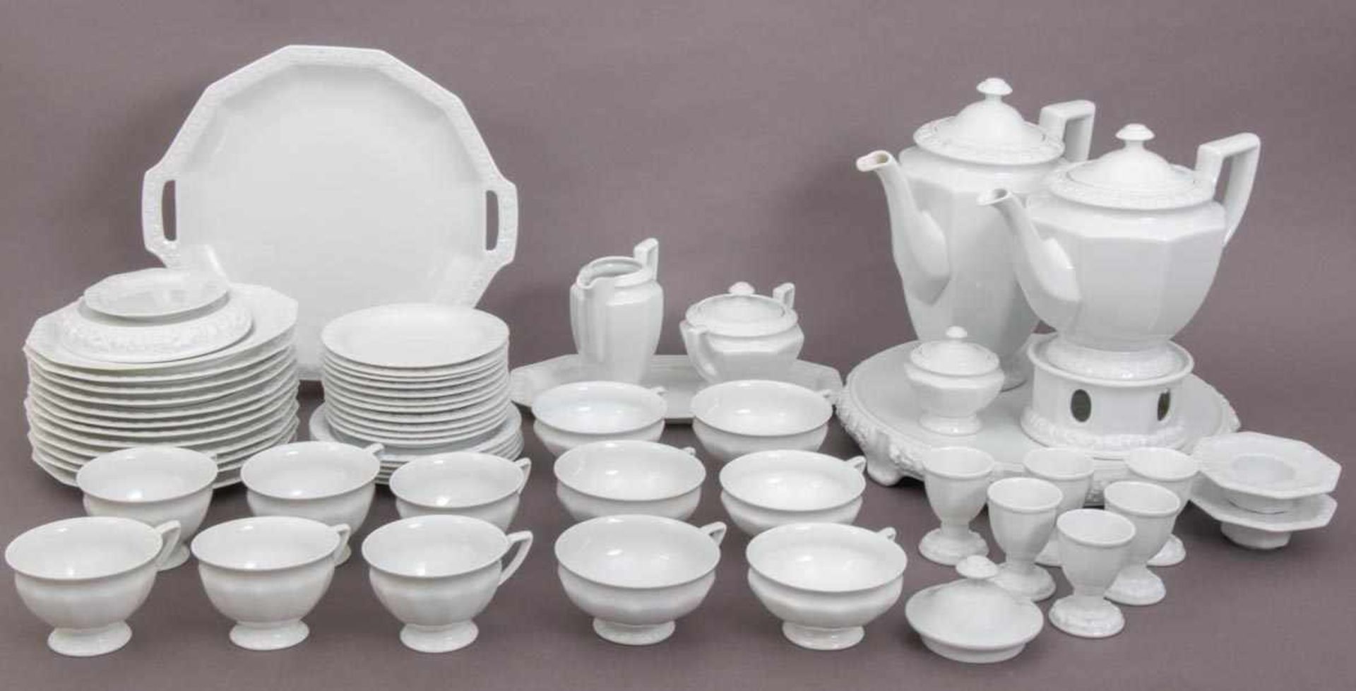 Umfangreiches 61teiliges Rosenthal "Maria Weiß" Tee-, Kaffee- & Frühstückservice. Bestehend aus: