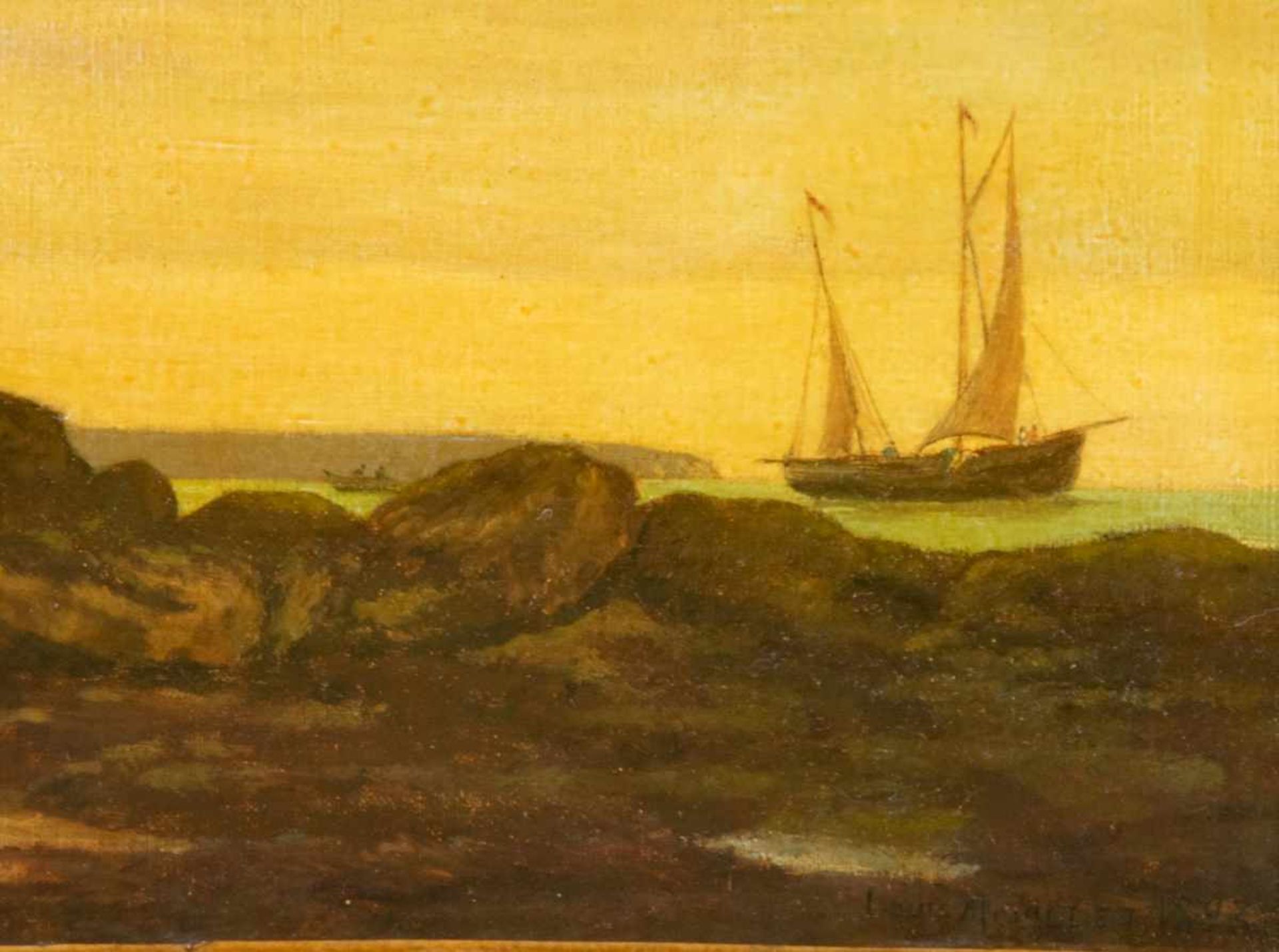"Atlantikküste", Gemälde, Öl auf Leinwand, ca. 37 x 54 cm, signiert & datiert unten rechts: "Louis - Image 4 of 6