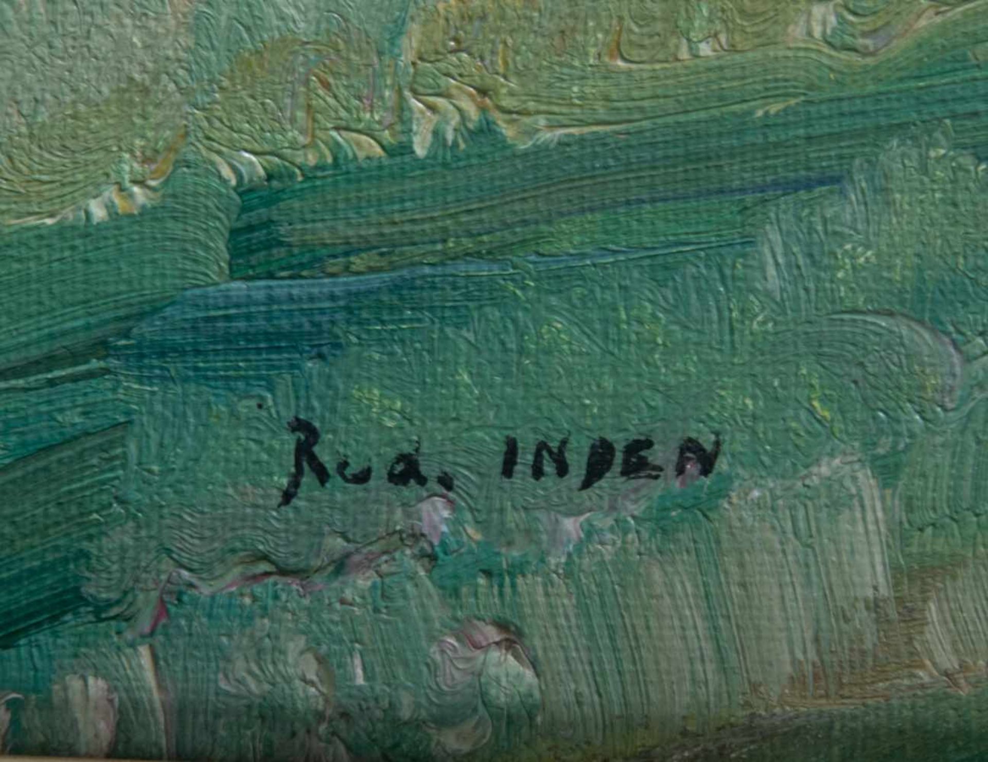 "Bäuerin der Eifel auf dem Heimweg" - Gemälde, Öl auf Leinwand, ca. 30 x 40 cm, signiert "Rudi - Bild 5 aus 6