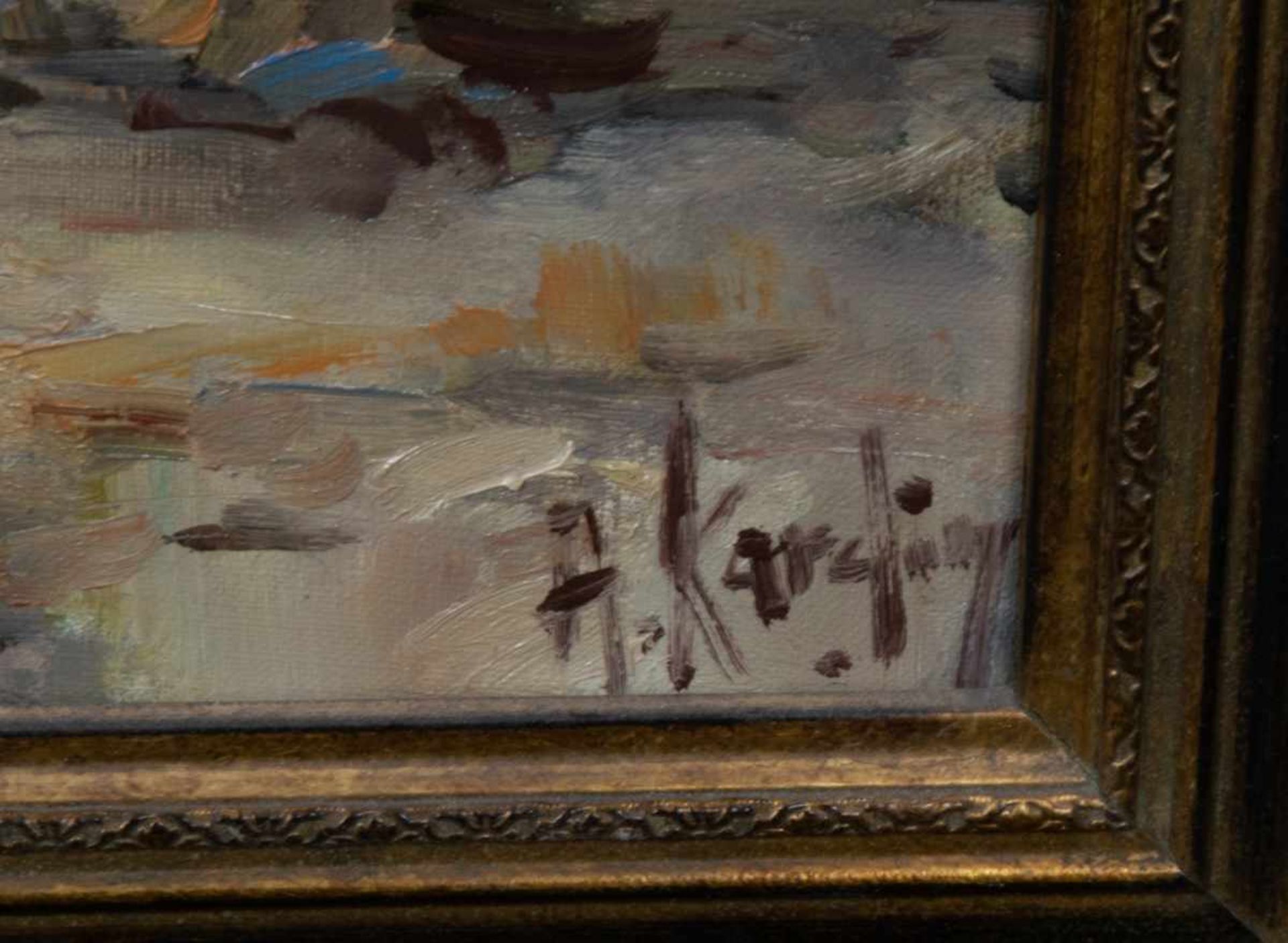 "Blumenmarkt am Dom", Gemälde, Öl auf Leinwand, ca. 60 x 50 cm. Signiert "A. Karding" (o.s.ä.), - Image 5 of 8