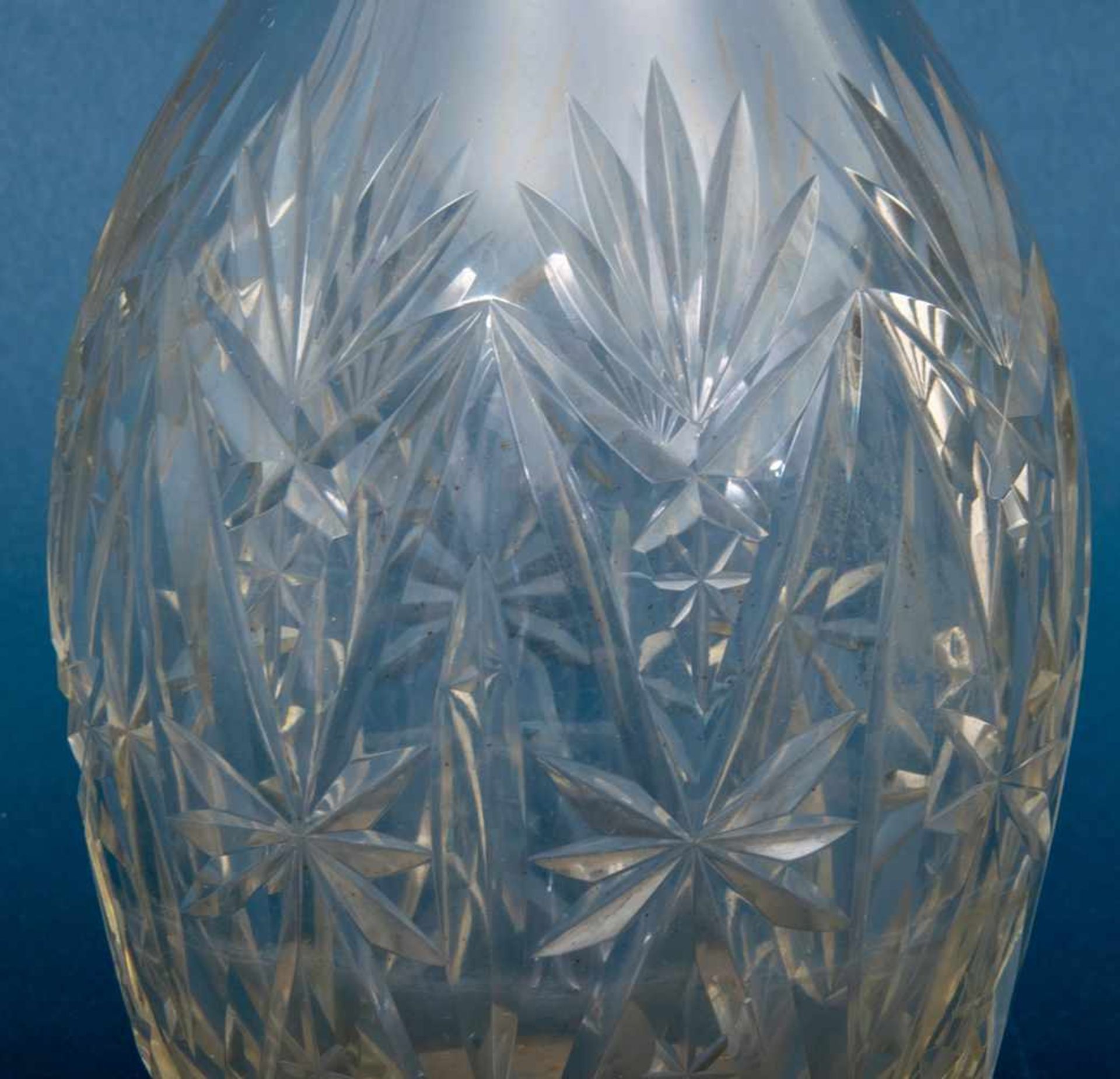 Kristallglaskaraffe mit 800er Silbermontur, geschliffener Kristallglaskorpus & Stöpsel. Höhe ca. - Bild 4 aus 7