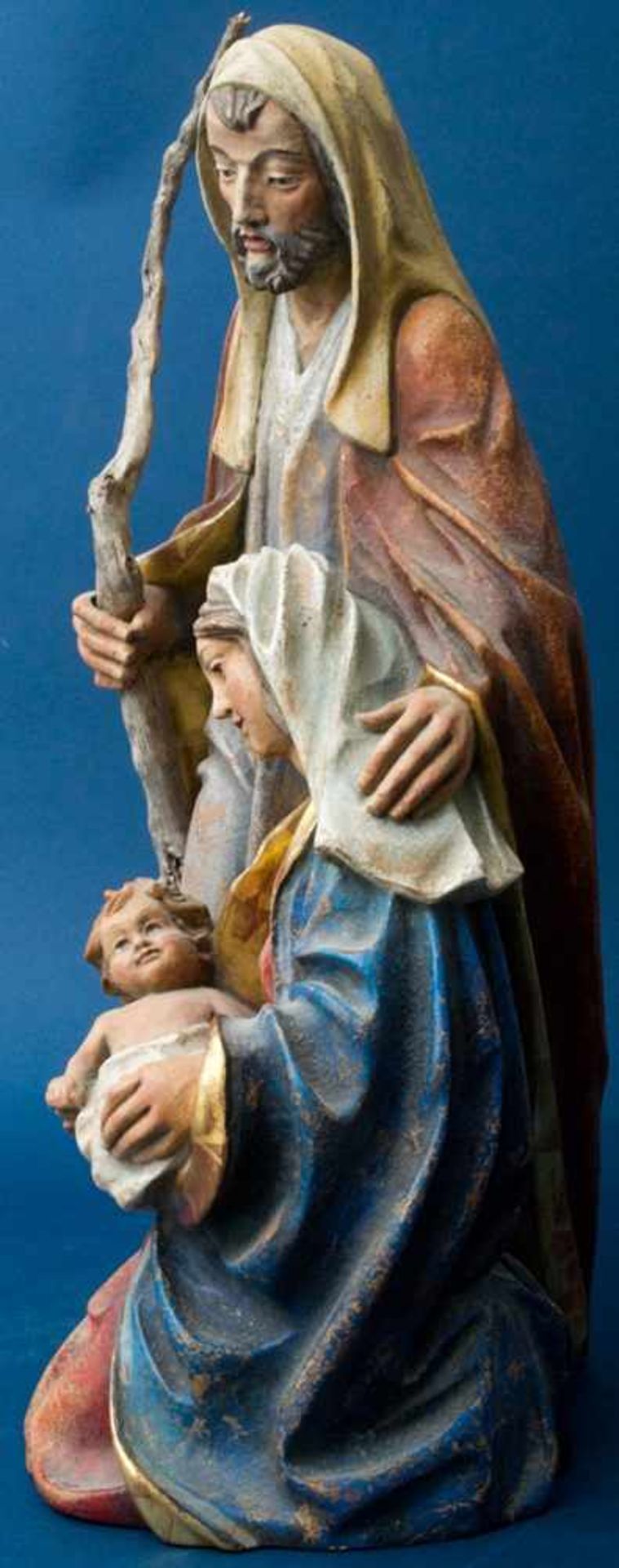 "Maria & Joseph mit dem Christkind", alpenländische Holzschnitzarbeit, 20./21. Jhdt., von - Image 9 of 11