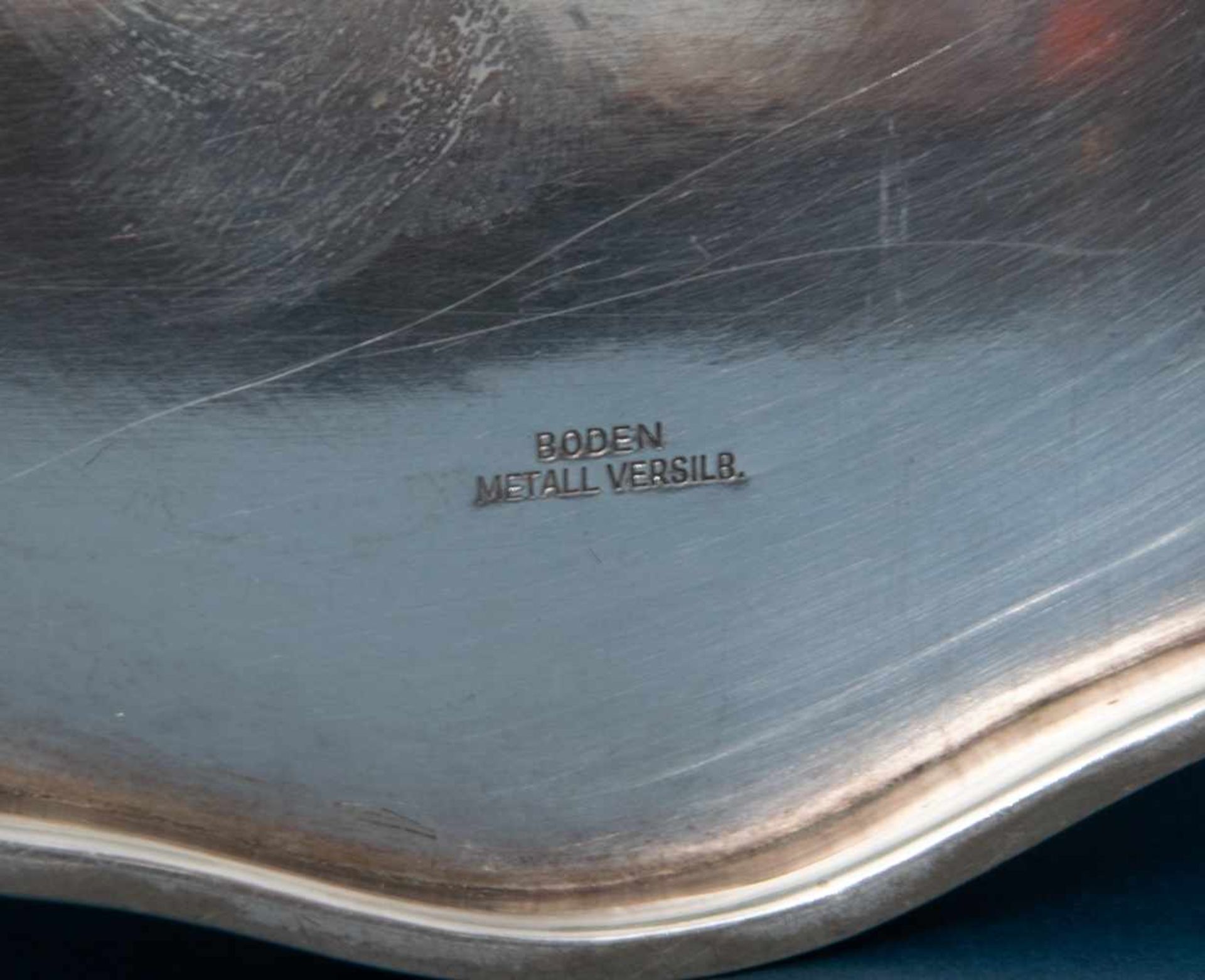 3armiger Tischkerzenleuchter, 835er Silber, Barockstil, Höhe ca. 23,5 cm, Länge ca. 30 cm. Sehr - Bild 6 aus 7