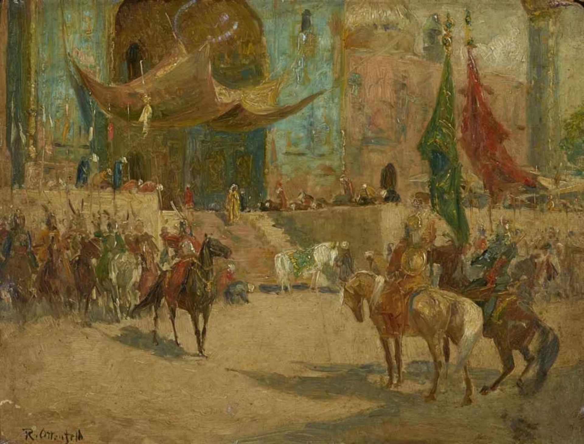Ottenfeld, Rudolf Otto Ritter von1856 Verona - 1913 PragOrientalische PalastszeneReiter werden von
