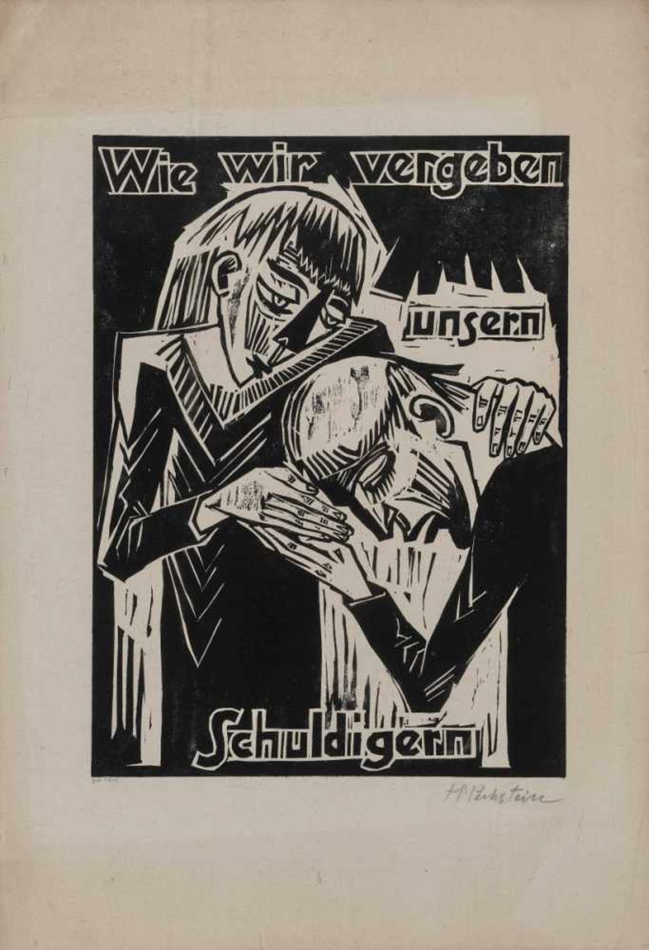 Pechstein, Hermann Max1881 Zwickau - 1955 BerlinWie wir vergeben unsern Schuldigern. 1921 Blatt