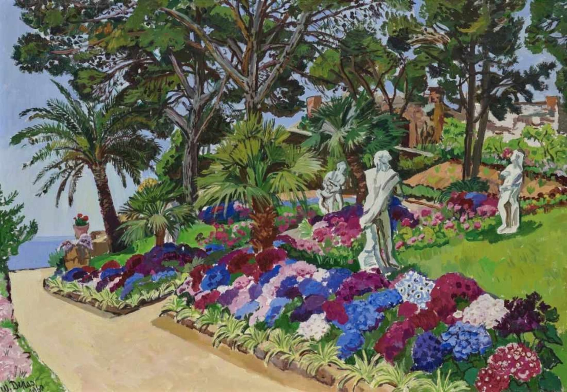 Depas, WalterAugustusgarten in Capri. 1960 Öl auf Leinwand 70 x 100 cm Links unten signiert und