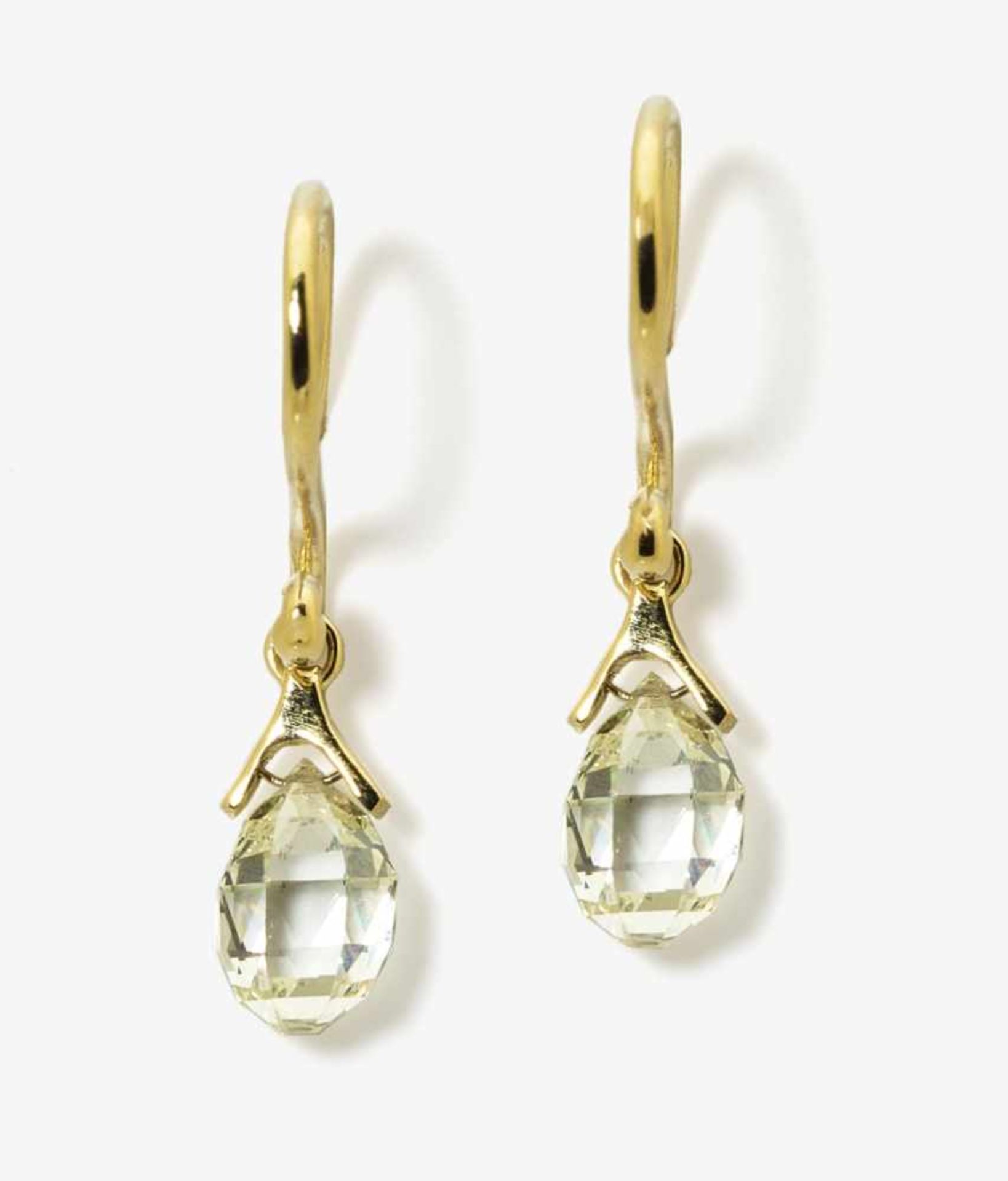 A Pair of Delicate Yellow Diamond EarringsFrance, circa 2018, GALERIE DU DIAMANT 18K yellow gold (